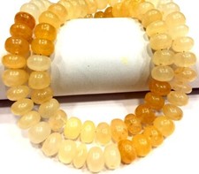 AAA QUALITY Natural Yellow Jade Smooth Beads Rondelle Great Shinning 9.MM Beads.