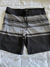 NO BOUNDARIES Stretch Draw String Pockets Swim Board Surf Shorts Sz 36 Black