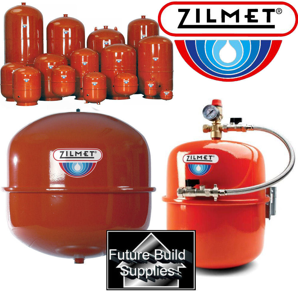 Zilmet Heating Red Expansion Vessel 8 12 18 24 Litre u0026amp; Sealed System  Kit/Bracket | eBay