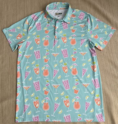 Tipsy Elves MEN'S LARGE COCKTAIL CADDY PICKLEBALL SHIRT