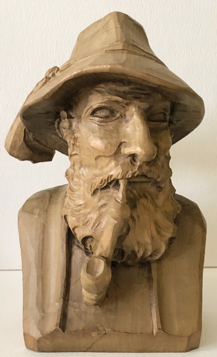 Anton Fischer 木彫り人形 2体セット Vintage ANTON FISCHER Carved Wood MAN FIGURE OBERAMMERGAU BLACK