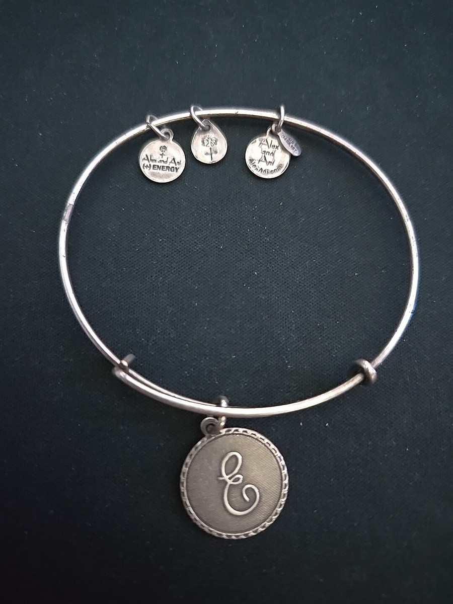 Alex and Ani Rafaelian E Initial Charm Bangle Bracelet Energy