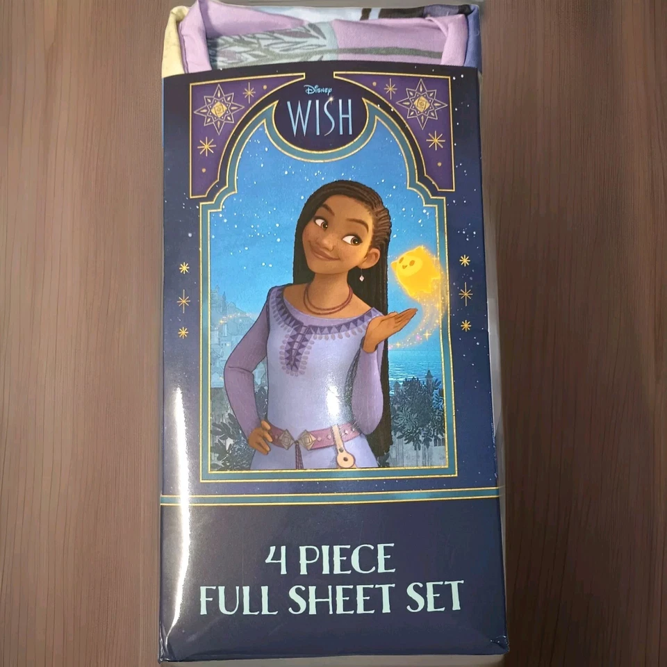 Juego de sábanas de 4 piezas Disney Wish tamaño completo uno sábana completa y ajustable dos fundas de almohada Foto 2 de 4