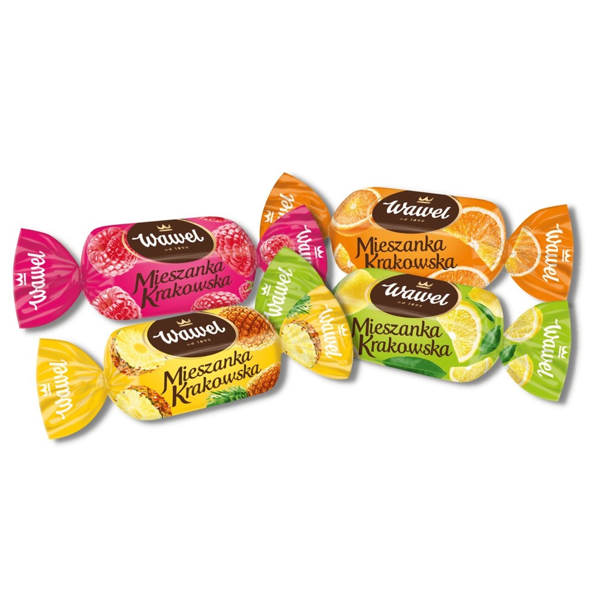 Wawel Mieszanka Krakowska Chocolate Covered Jelly Candy Lemon