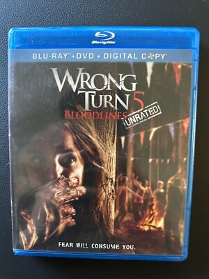 Wrong Turn 5: Bloodlines (Blu-ray, 2012) Unrated 2-Disc Set  - VERY GOOD