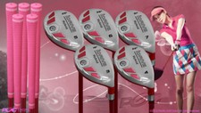 Women's iDrive Golf Clubs All Ladies Pink Hybrid 3-7 Set Lady "L" Flex Clubs