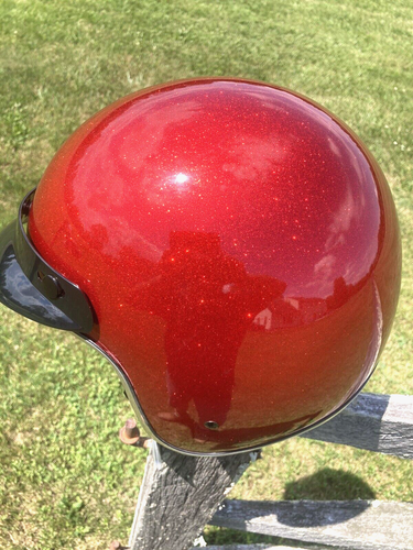 Red Metal Flake XL 3/4 Helmet by KALI with Visor Lightweight Extra Large Harley - Picture 6 of 12