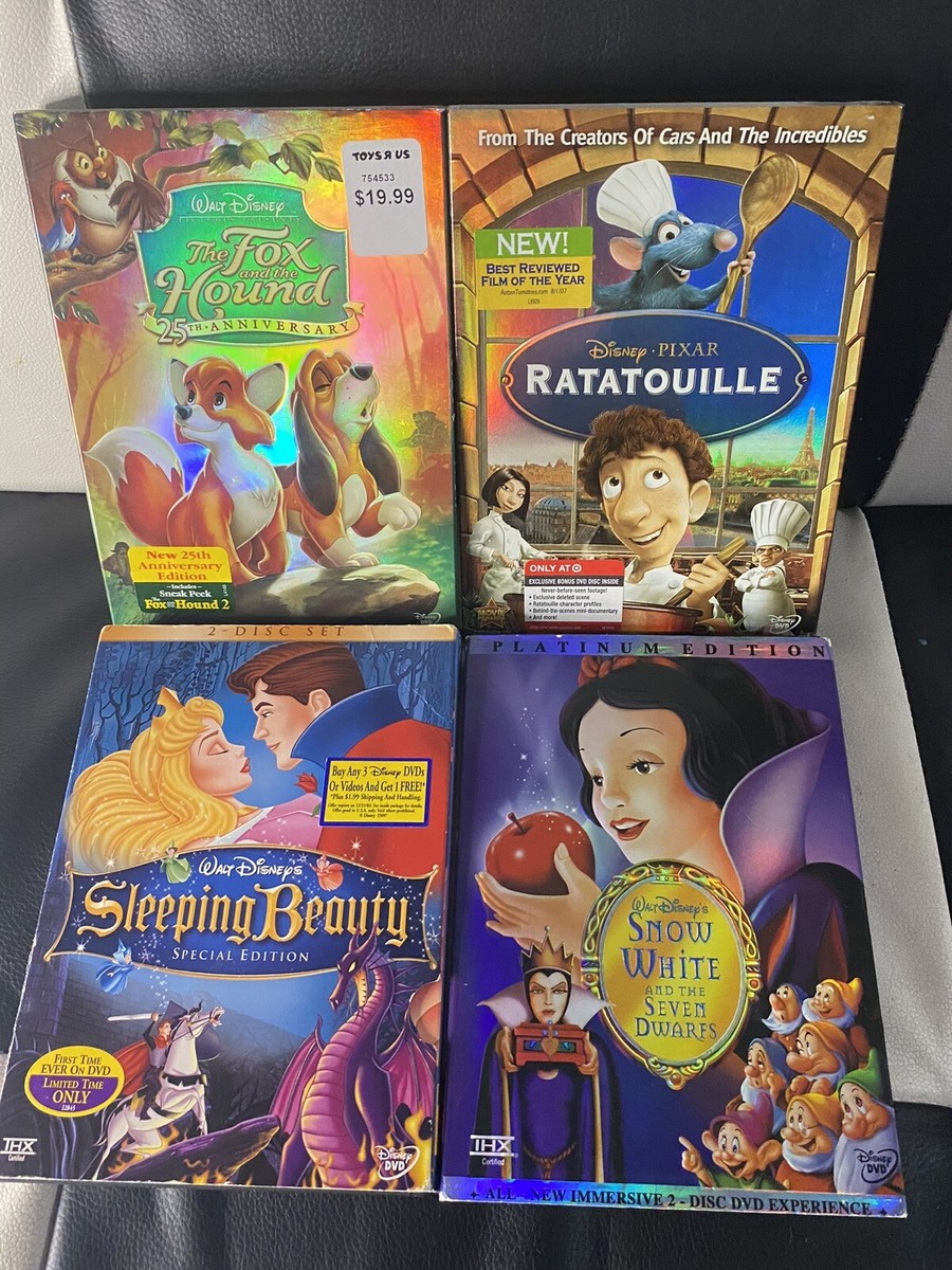 Walt Disney FILM FESTIVAL '91 盾 【非売品】 Disney DVD Lot 4: Fox And The Hound Ratatouille Snow White
