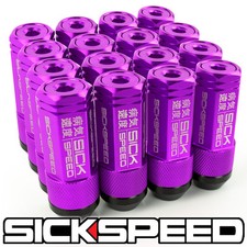 Sickspeed 16pc Purple Capped Aluminum Extended 50mm 3 Pc Lug Nuts 12x1.5 L16 Sickspeed 16pc Purple Capped Aluminum Extended 50mm 3 Pc Lug Nuts 12x1.5 L16