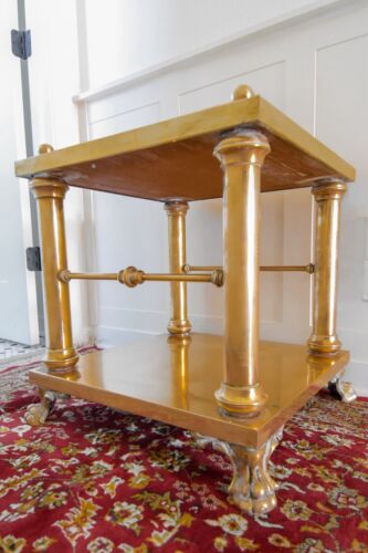Antique Solid Brass Table Claw Foot Custom/One of a Kind, Very Very Rare 20”x22”