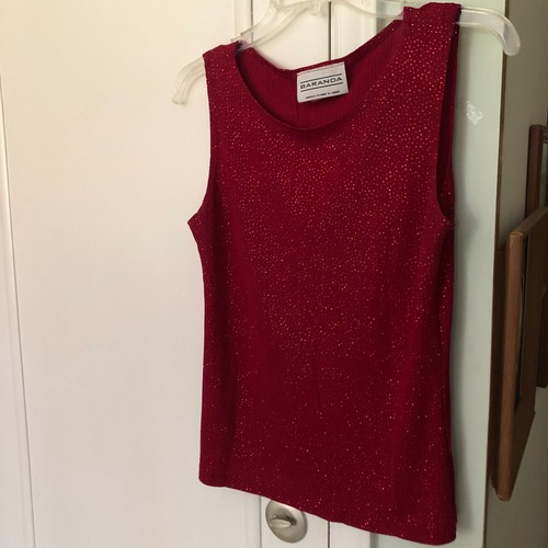 Ladies Top - "Baranda" Red Sleeveless Glittery - Medium, Canada - Picture 10 of 10
