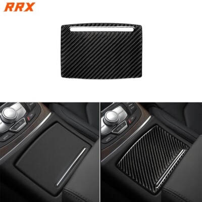 Real Carbon Fiber Water Cup Holder Panel Cover For Audi A6 S6 C7 A7 S7 4GB 12-18