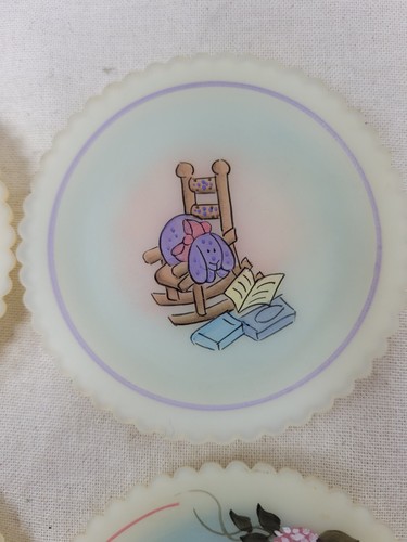 Sottobicchieri vintage Fenton in rilievo dipinti a mano firmati edizione limitata set di 4 - Foto 6 di 16