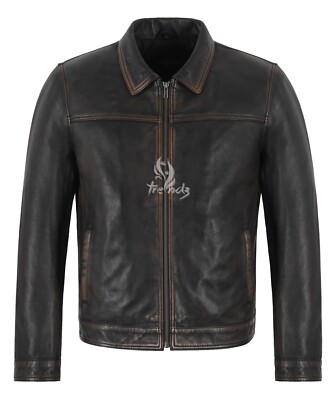 Herren Klassisch Kragen Leger Lederjacke Retro Street Inspiriert Stil Jacke