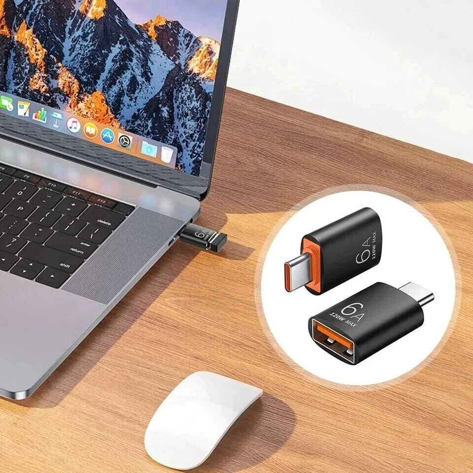 120W 6A Fast Charger USB OTG Adapter USB 3.0 A Male To Type C Female Converter - Image 4 of 4