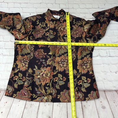 Coldwater Creek 花柄刺繍ジャケット Coldwater Creek Women Full Zip Floral Embroidered Jacket Size