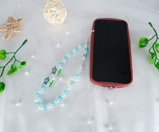 Handmade Flower Beaded Phone Charm Colorful Boho Phone Charm Beaded Phone Strap