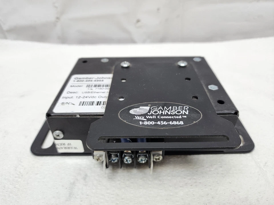 Hub usb/ethernet Gamber-Johnson 7160-0004 12-24 VDC HUB Rev D&E con placas de montaje Foto 2 de 4