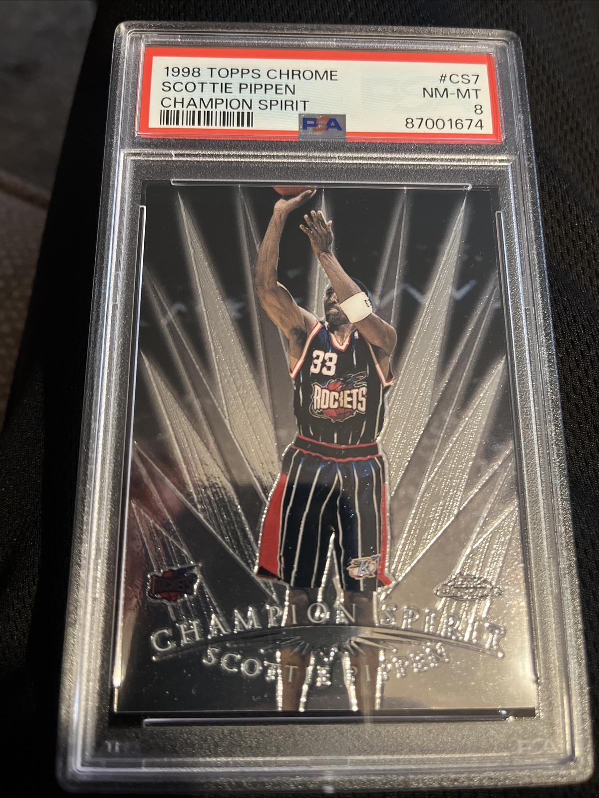 1998 Topps Chrome "Champion Spirit" #CS7 SCOTTIE PIPPEN PSA 9, POP 3