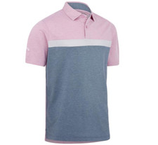 Image of Callaway Golf Polo Shirt soft touch colour block PINK SUNSET Medium CGKSC007