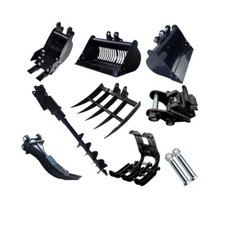 8 Stücke MINI Bagger Befestigung Schmale Sand Eimer Ripper Rake Auger Schnell