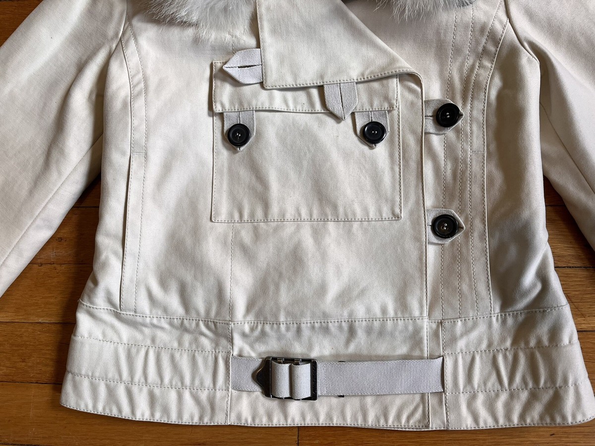 Louis Vuitton Jacket Women's 36 White Fur Collar | eBay