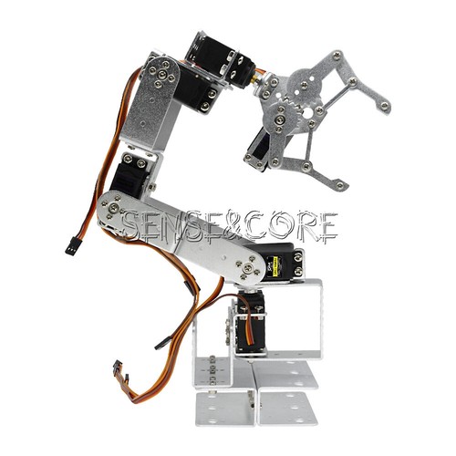 ROT3U 6DOF Aluminium Robot Arm Mechanical Robotic Clamp Claw for Arduino-Silver - Bild 5 von 12