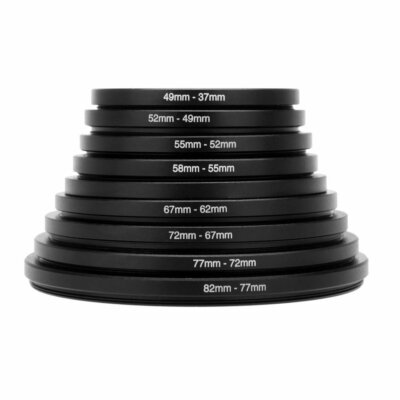18tlg. Step Up Down Objektivfilterring Adapter Set 37 82mm für  