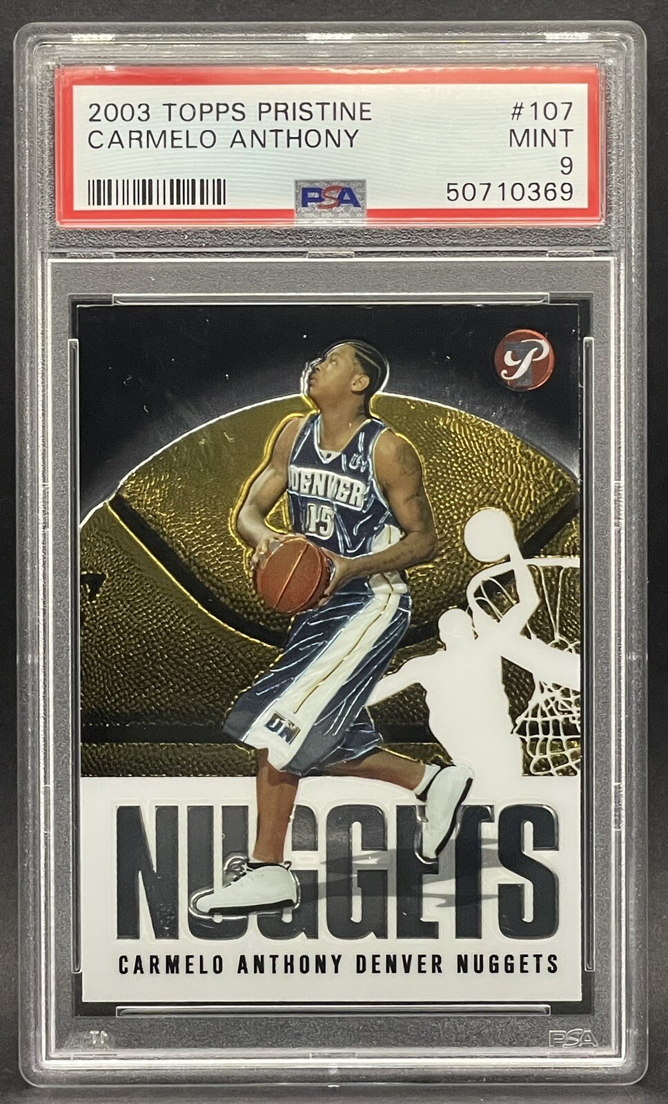 2003 Topps Pristine #107  Carmelo Anthony Rookie Card PSA 9 MINT
