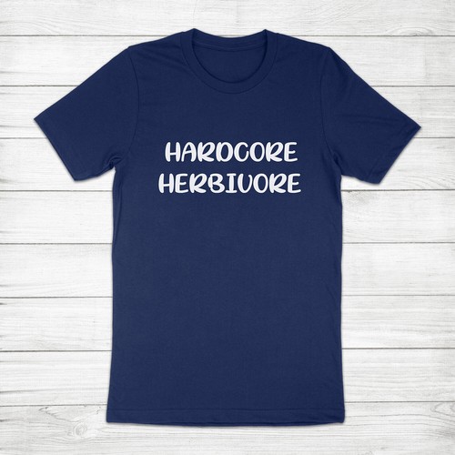 Hardcore Herbivore Funny Vegetarian Vegan Chef Cook Cooking Unisex Tee T-Shirt - Picture 4 of 13