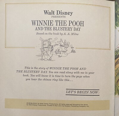 ビンテージ コレクター　ディズニー　ビンテージ　アルバム　プーさん Vintage 1978 Walt Disney Winnie The Pooh And The Blustery Day Book