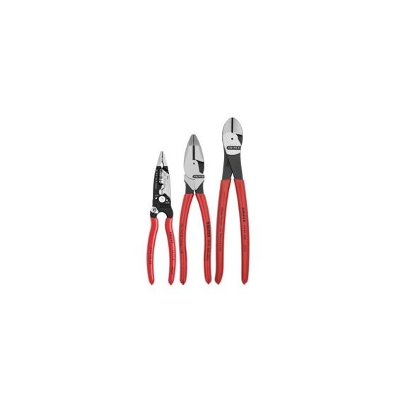 Knipex 3pc Electrical Set 0080158 Journeyman Lineman Diagonal Cutter Stripper