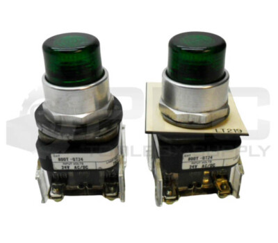 LOT OF 2 ALLEN BRADLEY 800T-QT24 /T PUSH BUTTON 800T-XA /D CONTACT BLOCK