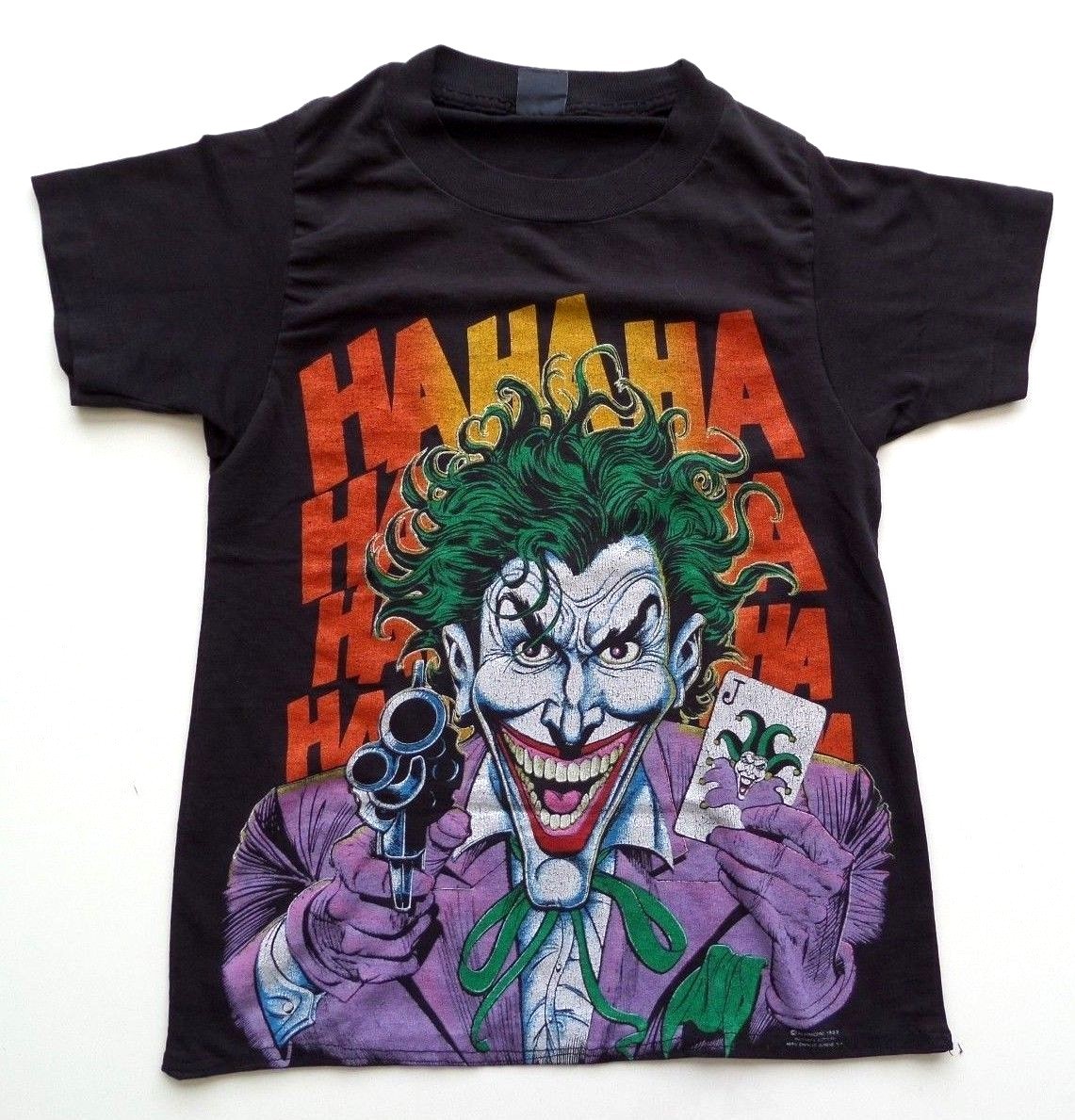 80's Vintage JOKER ジョーカーTシャツ　 D.C comics Vintage 80's The JOKER 1989 XS-S Altered T-SHIRT DC Comics KILLING