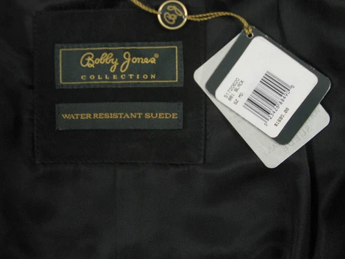 NEW $1695 Bobby Jones Water Resistant Suede Jacket!  Weathered Black  Quilted  image 4