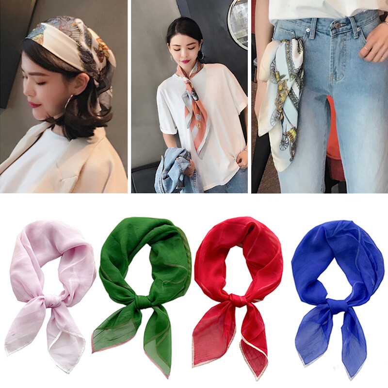 Small Silk Scarf For Hair Scarf Headband Square Silk Scarves For