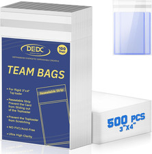 500 Pcs Card Sleeves Team Bags for Trading Cards  Team Bag Fit 3x4 Top Loaders fo