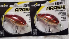 TWO NEW Storm Arashi Square 3 Rusty Craw Self Tuning Crankbaits 2 1/8" 1/2oz
