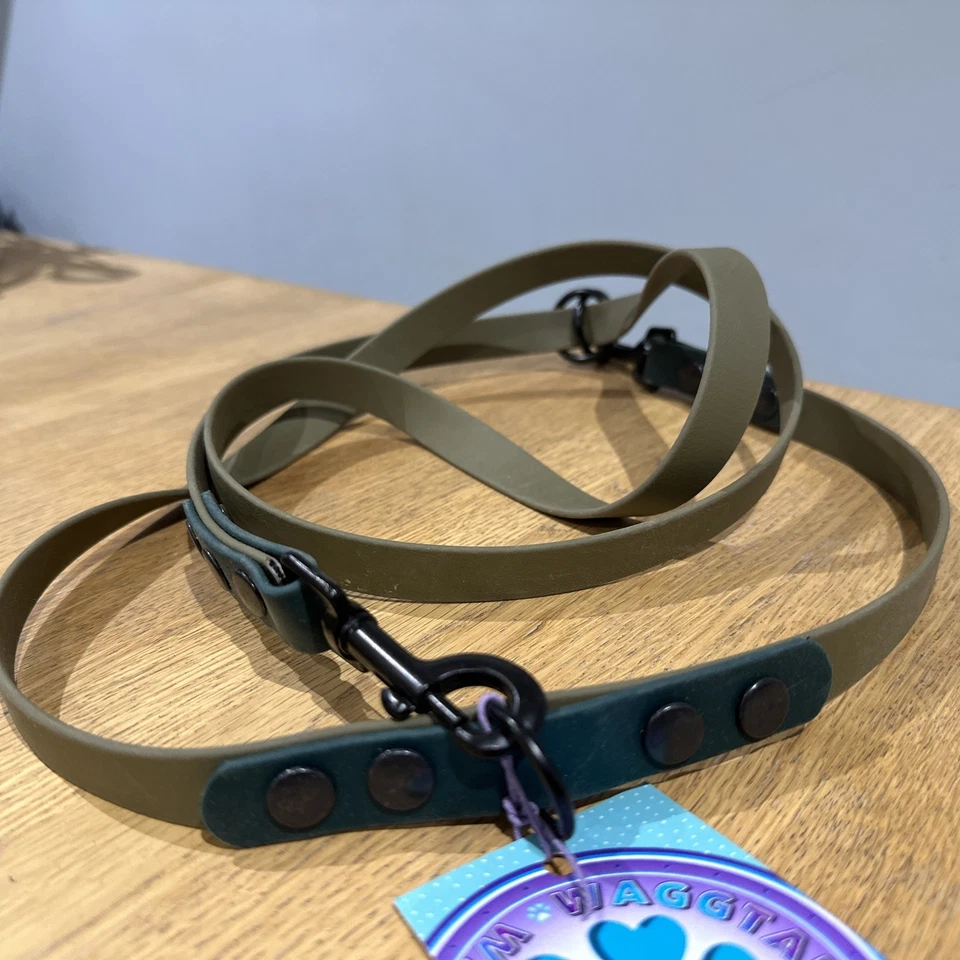 Подлинный Biothane регулируемый 18 мм (ш) двойной конец свинца | водонепроницаемый | зеленый - Изображение 2 из 2