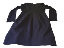 Elie Tahari Women's Long Sleeve Dress Size 8 Black Draped V-Neck