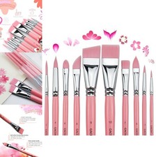 10 Pc Face Body Paint Brush Set 7 Style Nylon Bristle Wood Handle Cosplay Makeup