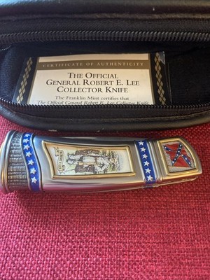 Franklin Mint Official General Robert E. Lee Collector Knife and Case, Collector