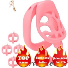 3D Printed Chastity Cage with 4 Rings Male Cage with Hooks Resin Chastity Device