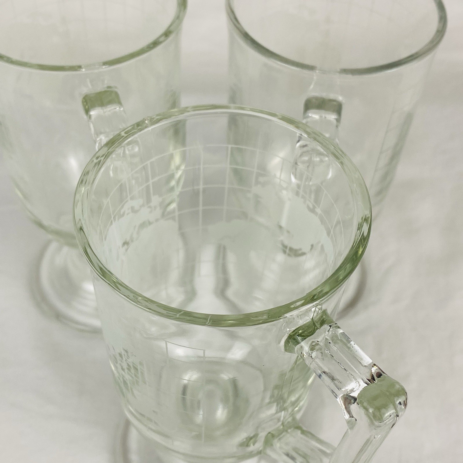 3 Vintage Nestle Nescafe "Around The World" Irish Coffee Glass Mugs 1970s