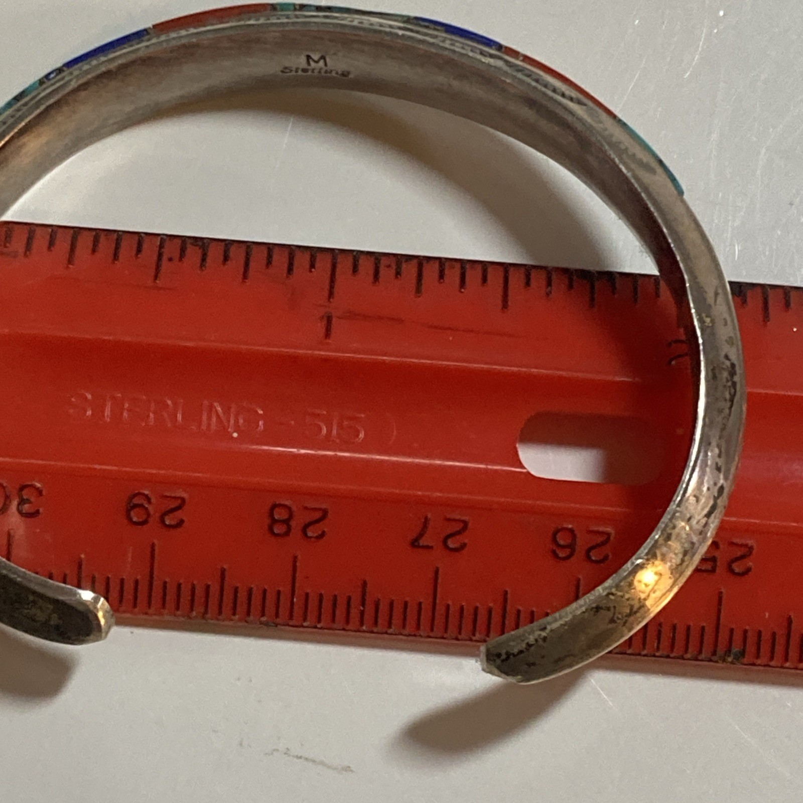 Native American Multinstone Cuff Bangle - image 8