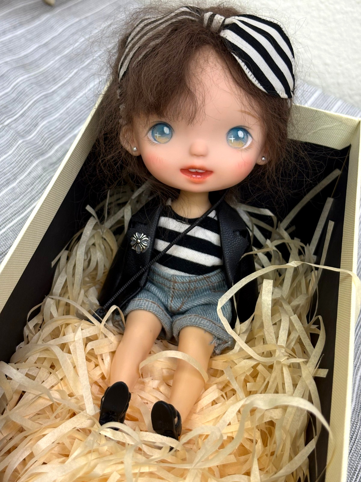 Hand drawn custom modified rubber doll