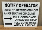Vintage metal industrial dragline sign Bucyrus Erie coal mining heavy equipment