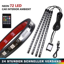LED Auto Innenbeleuchtung RGB Lichtstreifen Multicolor Ambiente Beleuchtung Set