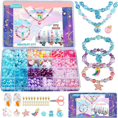 Kinder DIY Perlen Kits Schmuck Armband Halsketten String Making Kit Art Craft