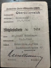 Mitgliedskarte FP&Ouml; 1956